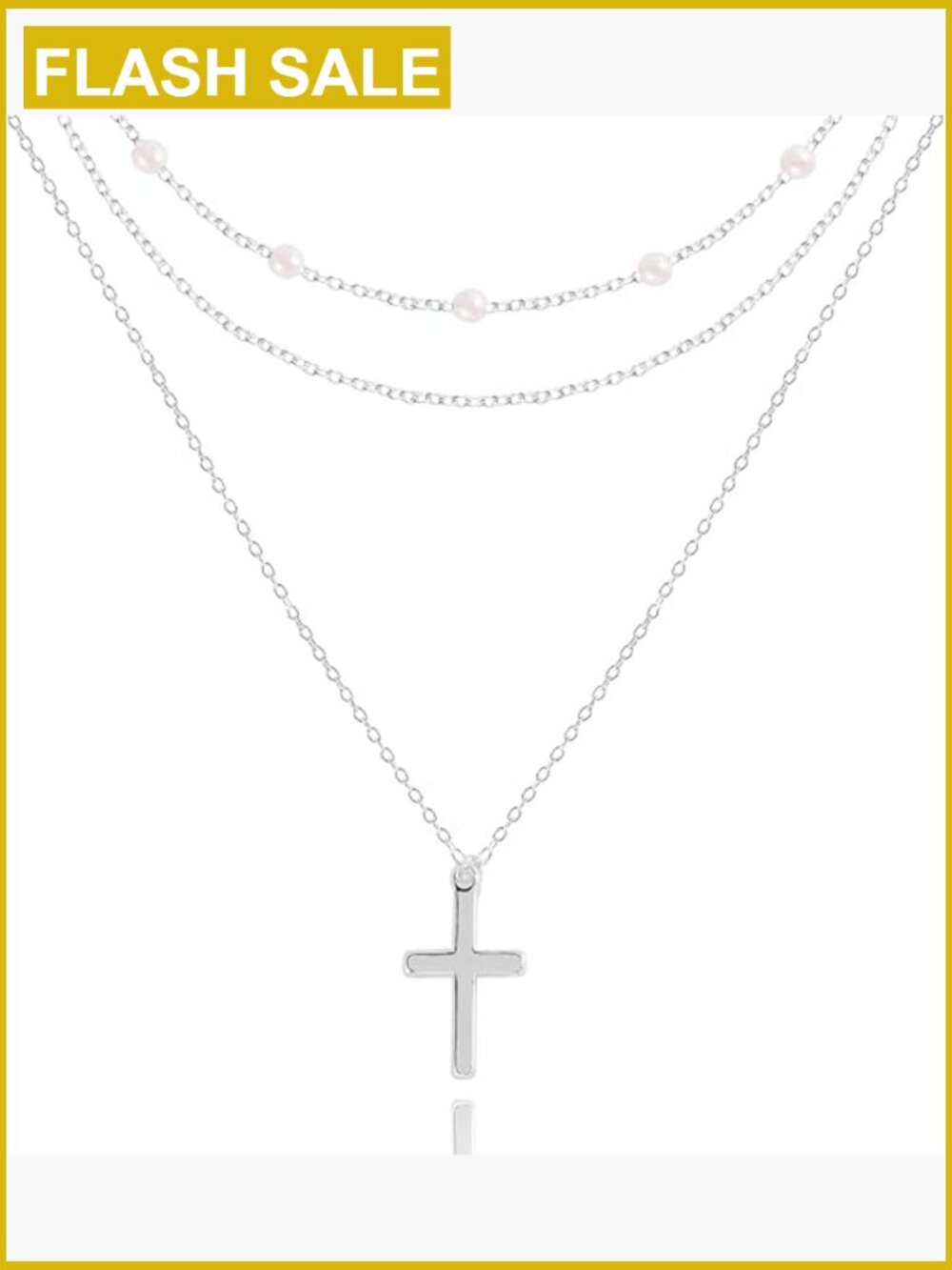 3-Piece Faith Necklace Set, Cross Layered Choker, Dainty 14K Gold Plated